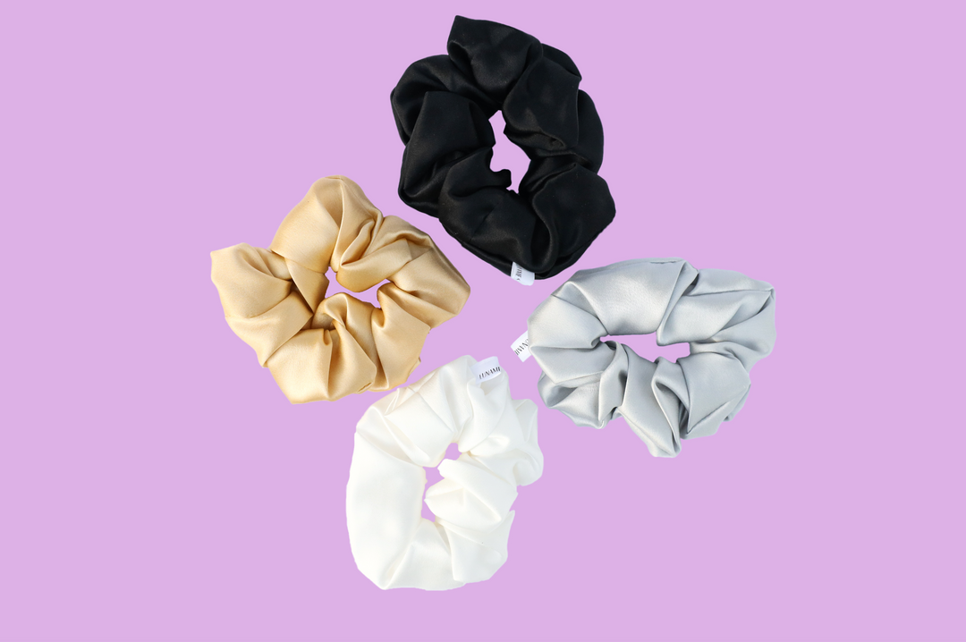 Silk Scrunchies set of 2 - Large & Small